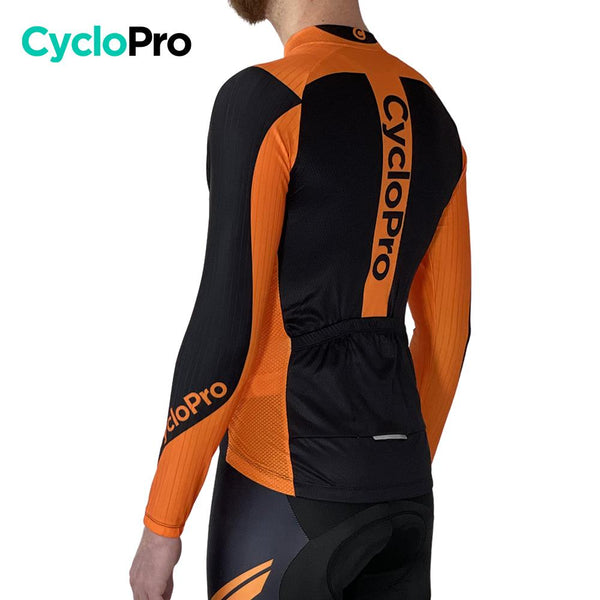 MAILLOT LONG DE CYCLISME ORANGE - HIVER - FLASH+ Maillot thermique homme GT-Cycle Outdoor Store 