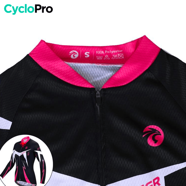 MAILLOT LONG DE CYCLISME ROSE - AUTOMNE - CONFORT+ - DESTOCKAGE maillot manches longues pour femme GT-Cycle Outdoor Store 