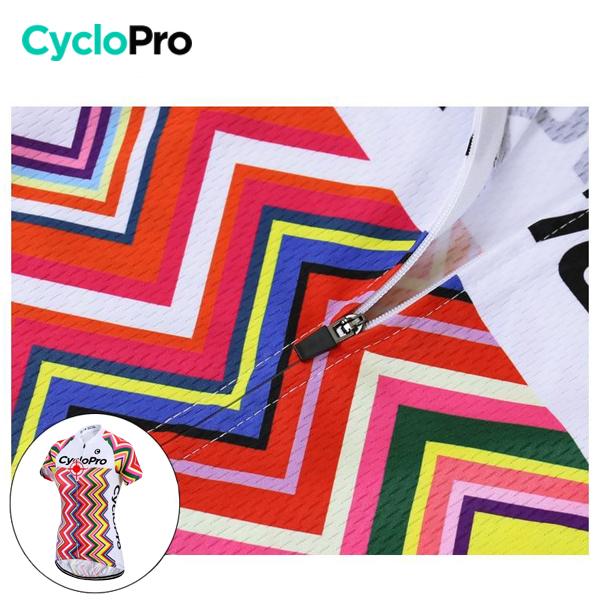 MAILLOT LONG DE CYCLISME ROSE - AUTOMNE - MOSAIQUE+ maillot manches longues pour femme GT-Cycle Outdoor Store 