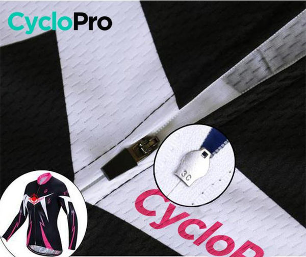 MAILLOT LONG DE CYCLISME ROSE - HIVER - CONFORT+ - DESTOCKAGE maillot thermique femme Cyclo Pro 