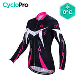 MAILLOT LONG DE CYCLISME ROSE - HIVER - CONFORT+ - DESTOCKAGE maillot thermique femme Cyclo Pro XS 