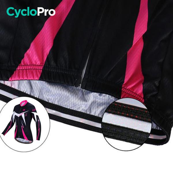 MAILLOT LONG DE CYCLISME ROSE - HIVER - CONFORT+ maillot thermique femme GT-Cycle Outdoor Store 