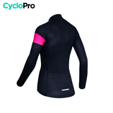 MAILLOT LONG DE CYCLISME ROSE - HIVER - ÉLÉGANCE+ - DESTOCKAGE maillot thermique femme Cyclo Pro 