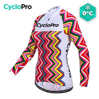 MAILLOT LONG DE CYCLISME ROSE - HIVER - MOSAIQUE+ maillot thermique femme GT-Cycle Outdoor Store XS 