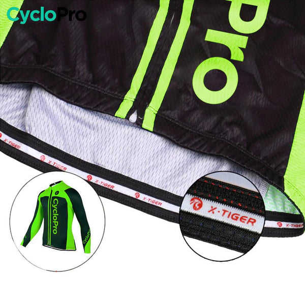 MAILLOT LONG DE CYCLISME VERT - HIVER - FLASH+ Maillot thermique homme GT-Cycle Outdoor Store 