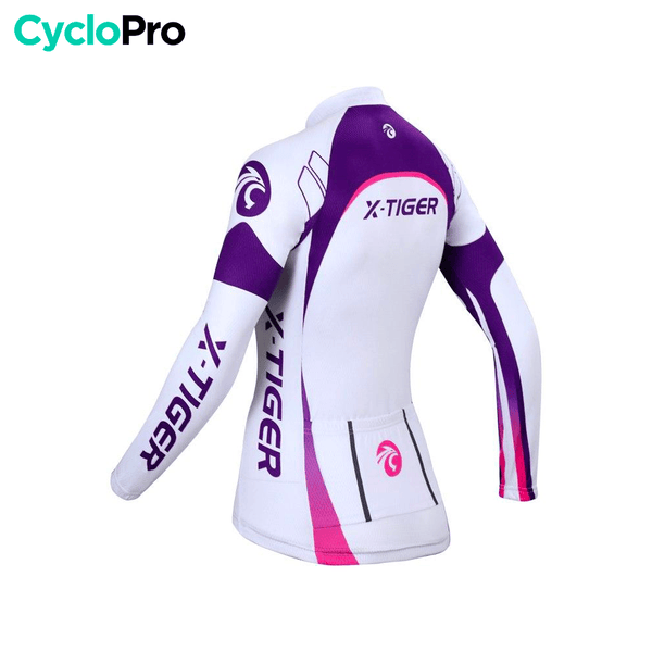 MAILLOT LONG DE CYCLISME VIOLET - AUTOMNE - CONFORT+ - DESTOCKAGE maillot manches longues pour femme GT-Cycle Outdoor Store 