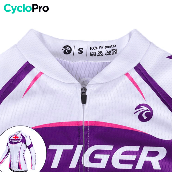 MAILLOT LONG DE CYCLISME VIOLET - AUTOMNE - CONFORT+ - DESTOCKAGE maillot manches longues pour femme GT-Cycle Outdoor Store 