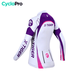 MAILLOT LONG DE CYCLISME VIOLET - HIVER - CONFORT+ - DESTOCKAGE maillot thermique femme GT-Cycle Outdoor Store 