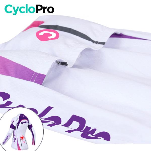 MAILLOT LONG DE CYCLISME VIOLET - HIVER - CONFORT+ maillot thermique femme GT-Cycle Outdoor Store 