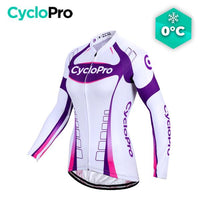 MAILLOT LONG DE CYCLISME VIOLET - HIVER - CONFORT+ maillot thermique femme GT-Cycle Outdoor Store XS 