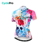 MAILLOT MANCHE COURTE FEMME - QUIET SKULL GT-Cycle Outdoor Store L 
