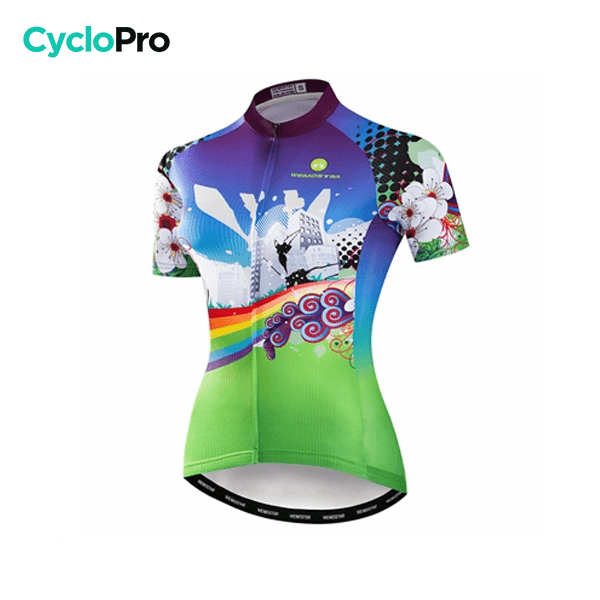 MAILLOT MANCHE COURTE FEMME - RAINBOW GT-Cycle Outdoor Store L 