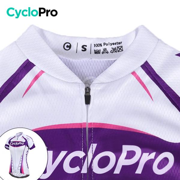 Maillot Vélo de Route Violet - Confort+ - DESTOCKAGE Tenue de cyclisme été Cyclo Pro 