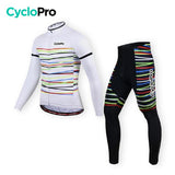 TENUE CYCLISTE AUTOMNE BLANCHE - Happy+ tenue de cyclisme CycloPro Sans 4XL 