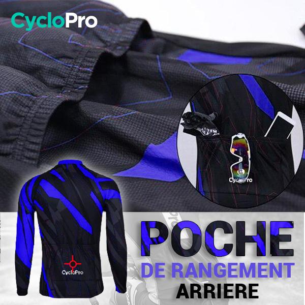 TENUE CYCLISTE AUTOMNE BLEUE - ABSTRACT+ tenue cyclisme homme CycloPro 