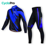 TENUE CYCLISTE AUTOMNE BLEUE - ABSTRACT+ tenue cyclisme homme CycloPro Sans 4XL 