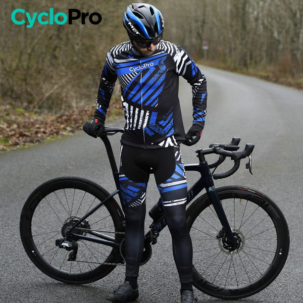 TENUE CYCLISTE AUTOMNE BLEUE - DIRTY+ tenue de cyclisme CycloPro 