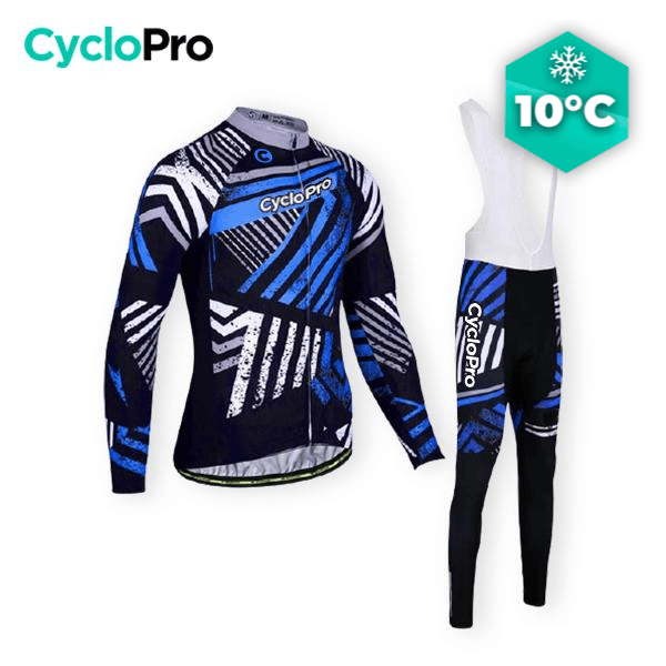 TENUE CYCLISTE AUTOMNE BLEUE - DIRTY+ tenue de cyclisme CycloPro Avec XS 