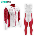 TENUE CYCLISTE AUTOMNE HOMME GRENAT - CUBIC+ tenue cyclisme homme CycloPro XS 