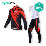 TENUE CYCLISTE AUTOMNE ROUGE - ABSTRACT+ tenue de cyclisme CycloPro Avec 3XL 