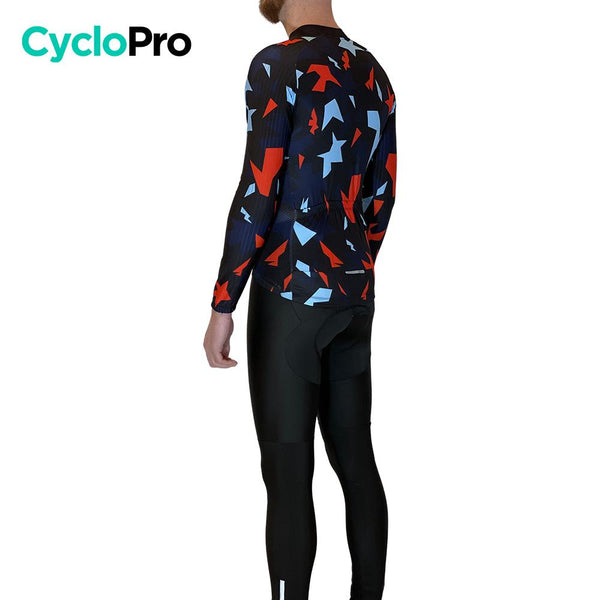 Tenue cycliste automne Rouge et bleue - Origami+ tenue cyclisme homme GT-Cycle Outdoor Store 