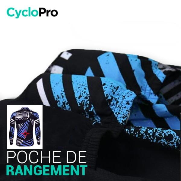 TENUE CYCLISTE HIVER BLEUE - DIRTY+ - DESTOCKAGE tenue de cyclisme CycloPro 