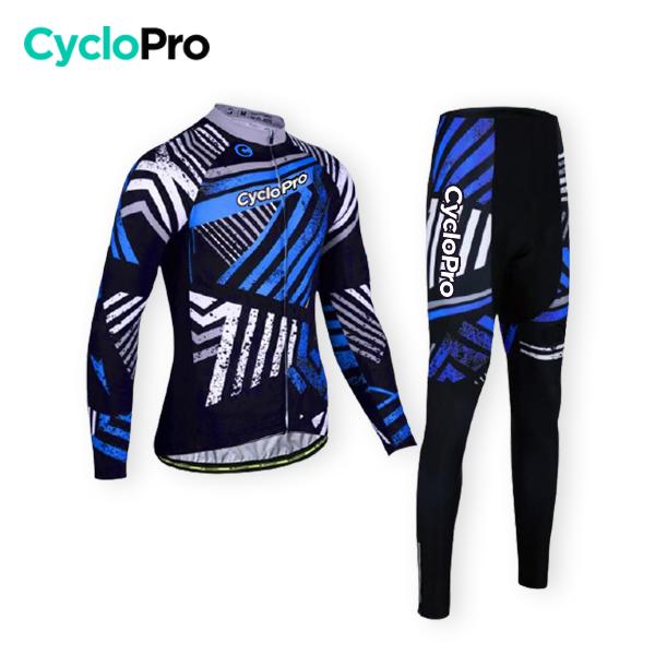 TENUE CYCLISTE HIVER BLEUE - DIRTY+ tenue de cyclisme CycloPro Sans XS 