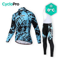 TENUE CYCLISTE HIVER BLEUE - SPLASH+ tenue de cyclisme CycloPro Avec XS 