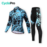 TENUE CYCLISTE HIVER BLEUE - SPLASH+ tenue de cyclisme CycloPro Sans XS 