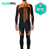 Tenue cycliste hiver orange - Flash+ tenue de cyclisme thermique GT-Cycle Outdoor Store Orange - Bretelles XS 