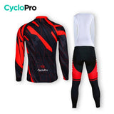 TENUE CYCLISTE HIVER ROUGE - ABSTRACT+ tenue de cyclisme CycloPro 
