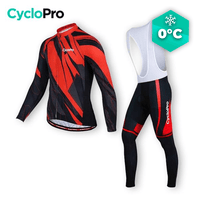 TENUE CYCLISTE HIVER ROUGE - ABSTRACT+ tenue de cyclisme CycloPro Avec XS 