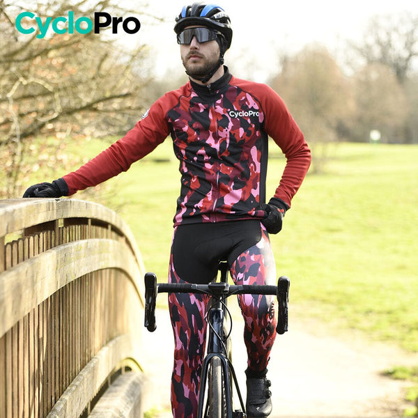 TENUE CYCLISTE HIVER ROUGE - COMMANDEUR tenue de cyclisme CycloPro 