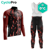 TENUE CYCLISTE HIVER ROUGE - COMMANDEUR tenue de cyclisme CycloPro XS 