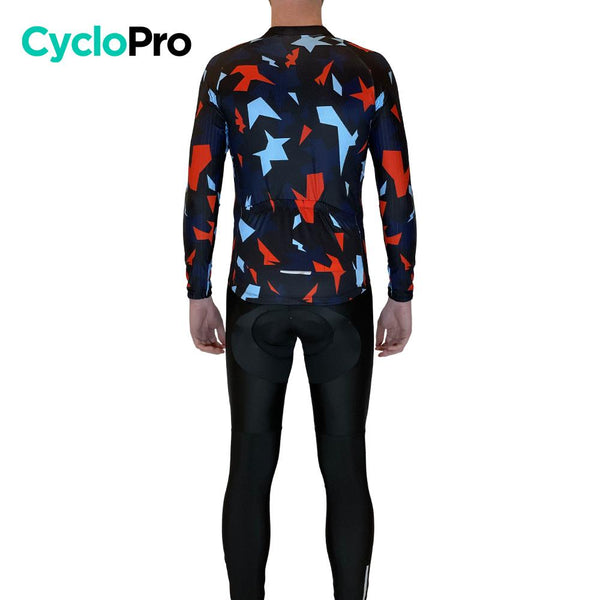 Tenue cycliste hiver Rouge et bleue - Origami+ tenue cyclisme homme GT-Cycle Outdoor Store 