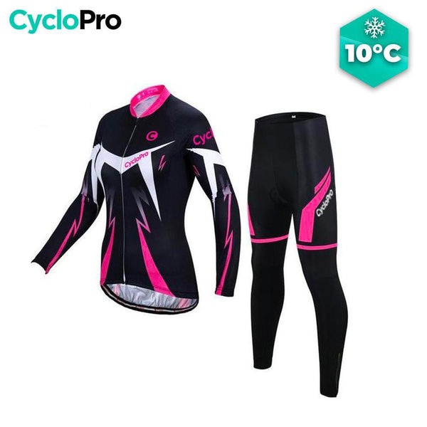 Tenue Vélo Automne Rose - Confort+ - DESTOCKAGE tenue automne femme CycloPro Sans bretelles XS 