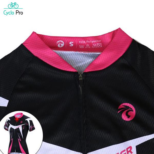 Tenue Vélo de Route Noire et Rose - Confort+ - DESTOCKAGE Tenue de cyclisme été Cyclo Pro 