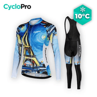 TENUE VÉLO FEMME AUTOMNE - EIFFEL+ tenue de cyclisme CycloPro Avec XS 