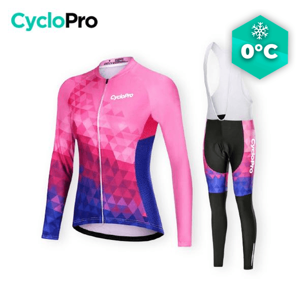 TENUE VÉLO FEMME HIVER - CUBIC+ tenue de cyclisme CycloPro Avec XS 