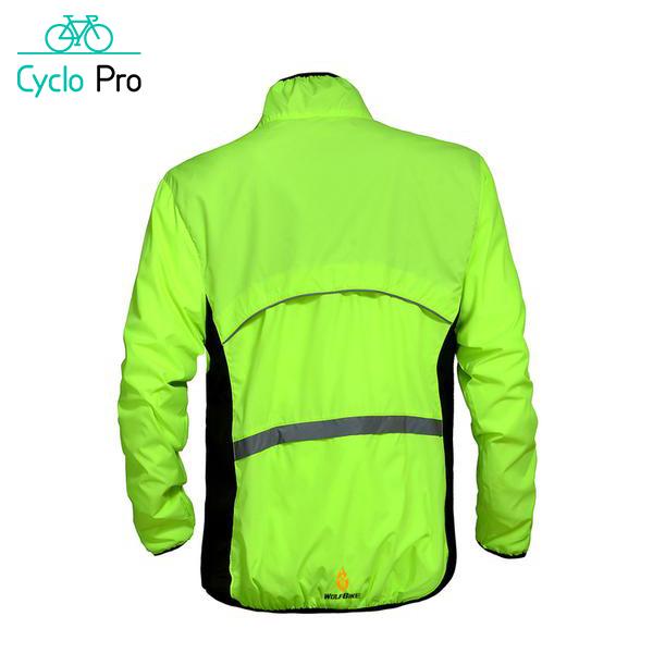 Veste de cyclisme coupe-vent et réfléchissant - DESTOCKAGE Cyclo Pro 