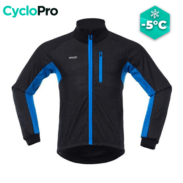 Veste thermique cyclisme grand froid Bleu CycloPro