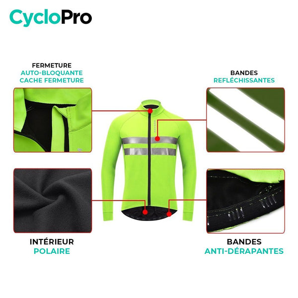 Veste thermique vélo - Reflect+ veste thermique homme CycloPro 